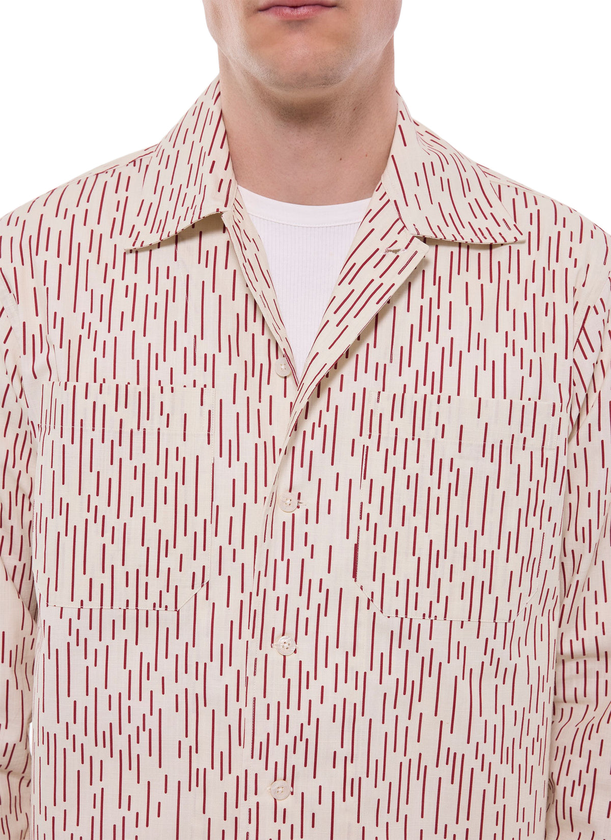 Overshirt med kamouflagetryck – ecru