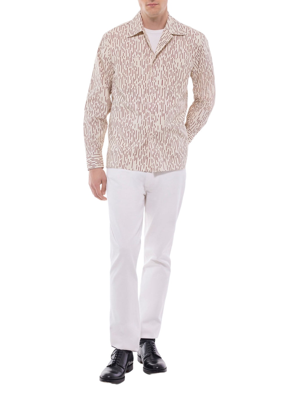 Overshirt med kamouflagetryck – ecru