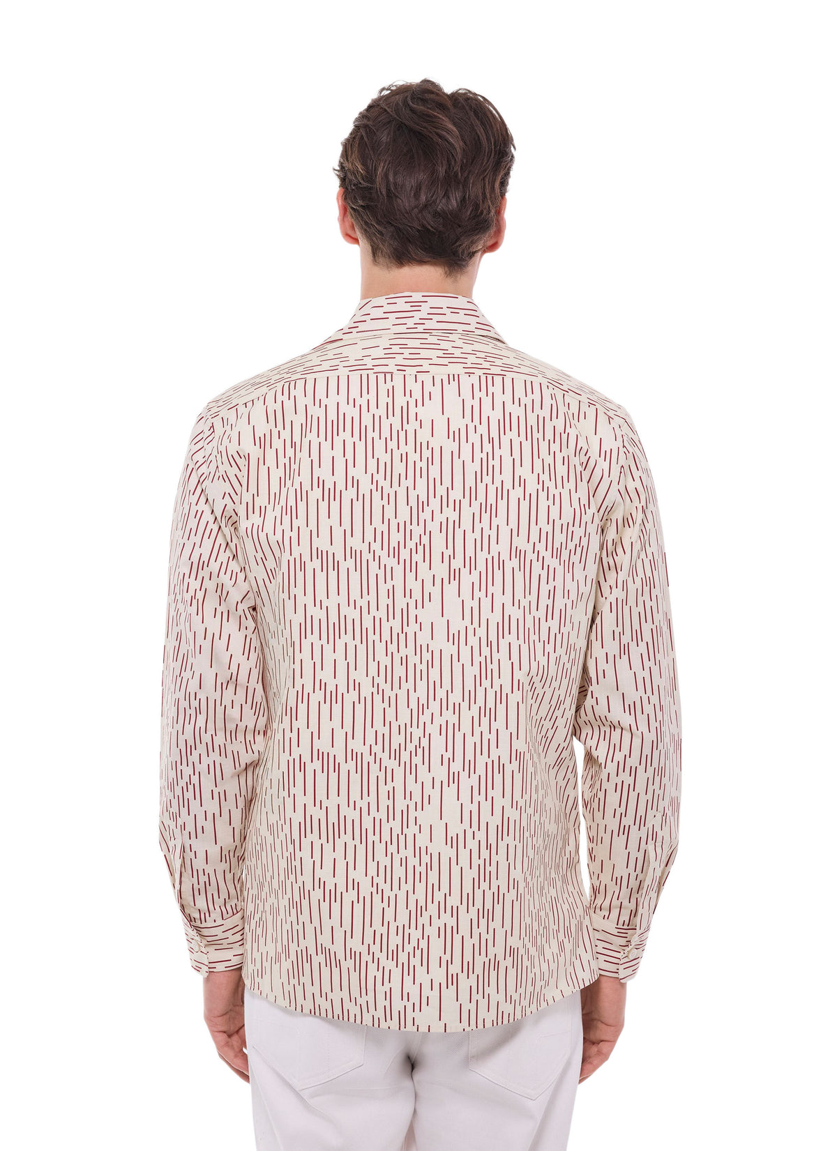 Overshirt med kamouflagetryck – ecru