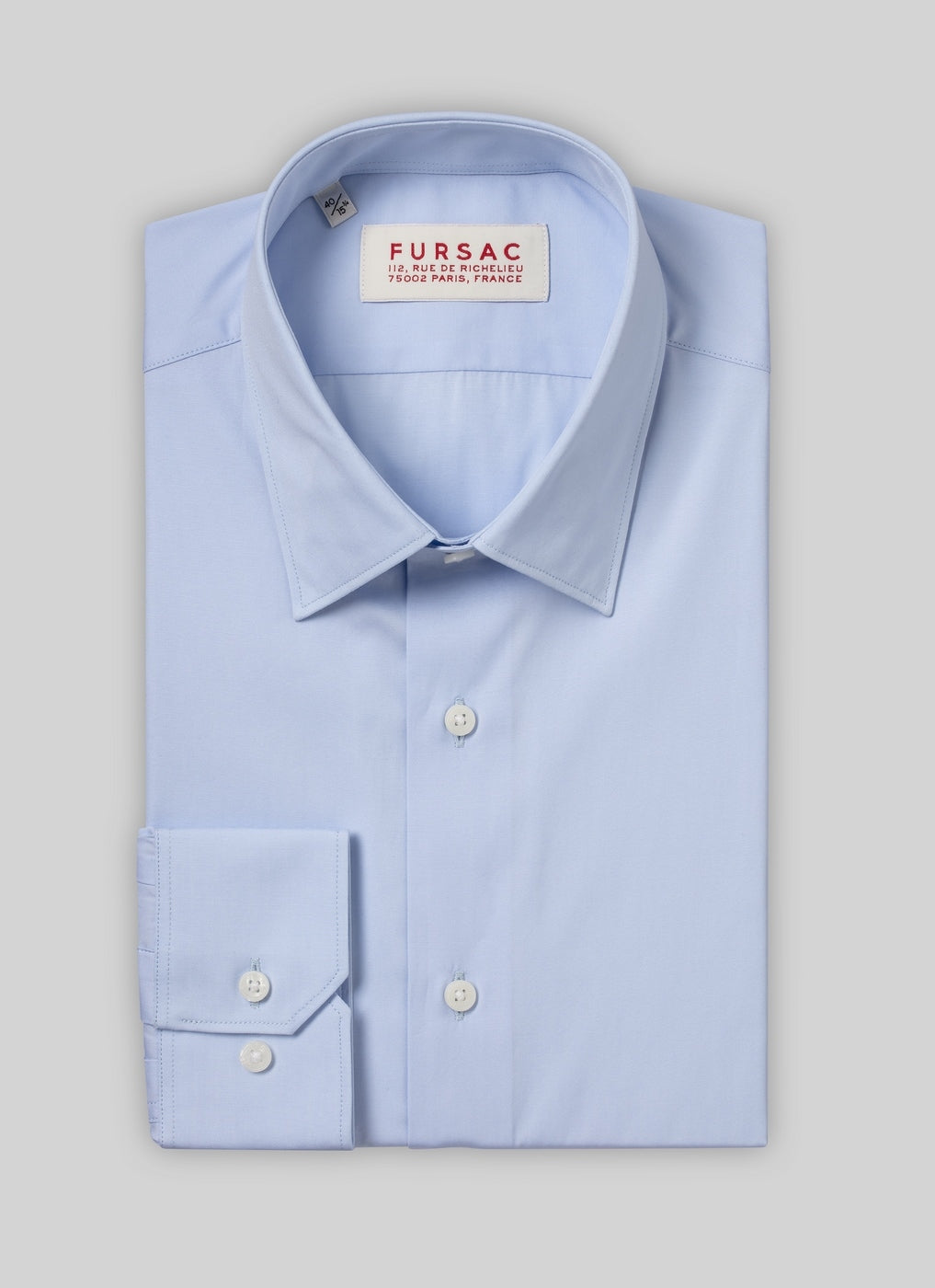 Fursac - Chemise En Popeline De Coton - Ciel - Homme