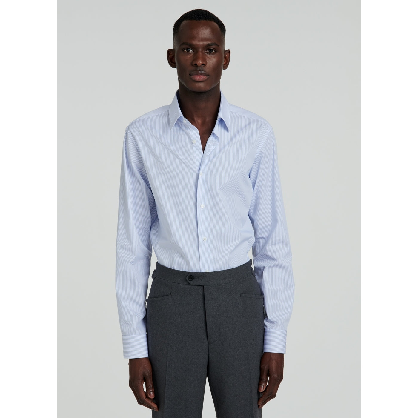 Fursac - Camisa Popelina De Algodón A Rayas Azul Cielo - Azul Cielo - Rayas