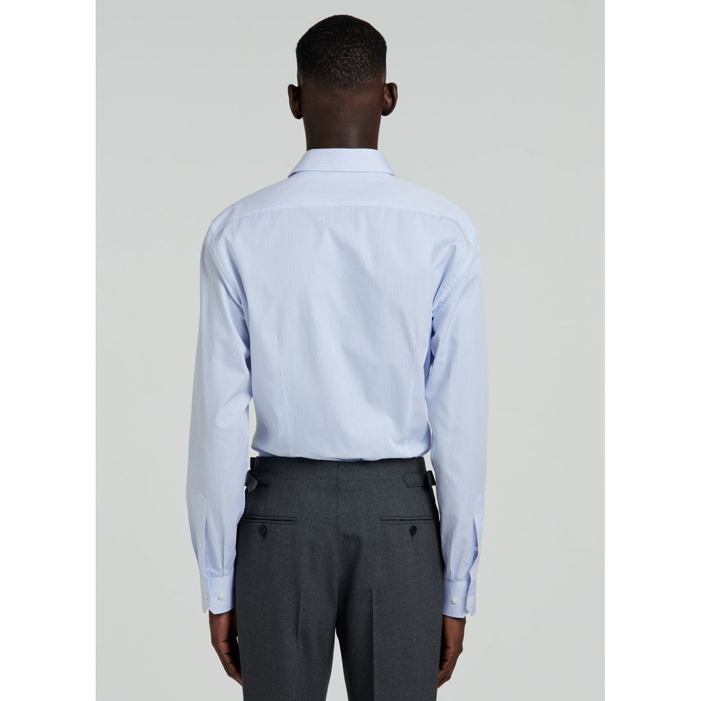 Fursac - Camisa Popelina De Algodón A Rayas Azul Cielo - Azul Cielo - Rayas