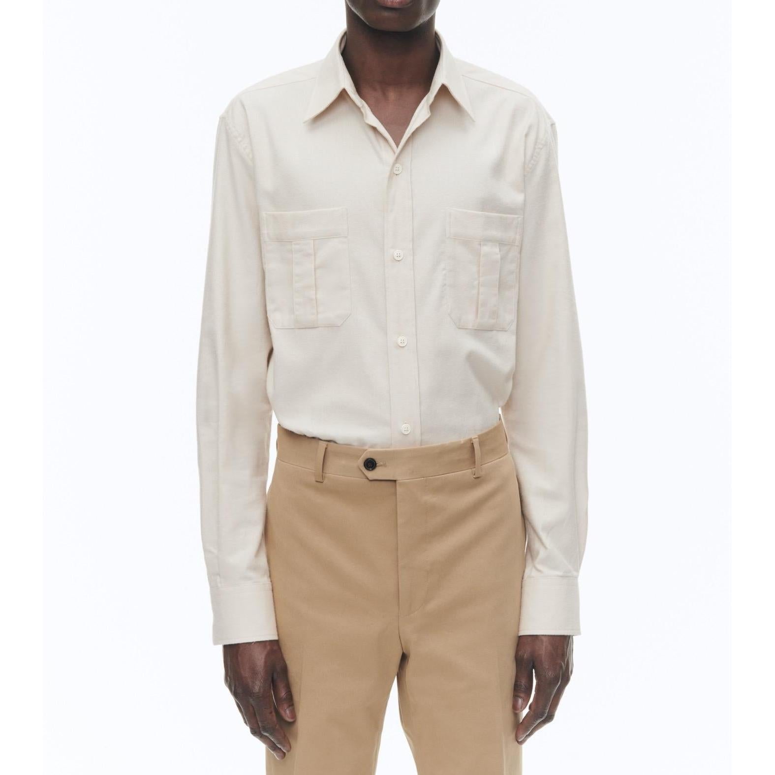 Fursac - Surchemise Beige En Flanelle De Coton - Beige