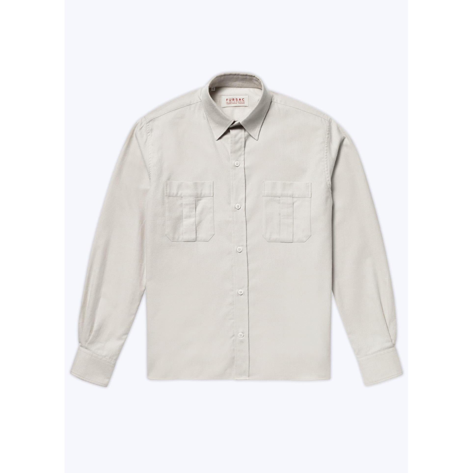 Fursac - Surchemise Beige En Flanelle De Coton - Beige
