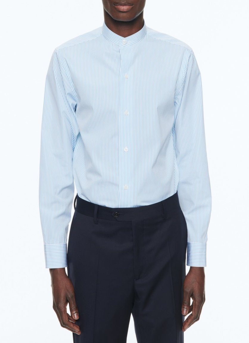 Fursac - Striped Cotton Poplin Shirt - Turquoise - Men