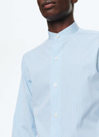 Fursac - Striped Cotton Poplin Shirt - Turquoise - Men