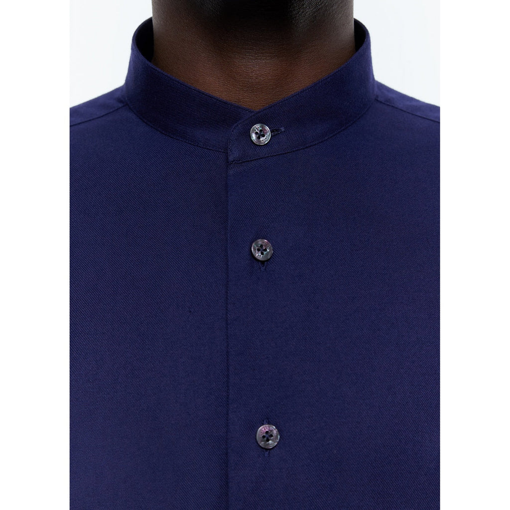 Navy Brushed Cotton Shirt - Navy
