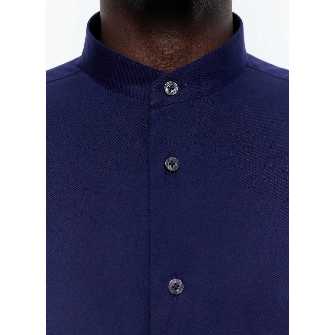 Navy Brushed Cotton Shirt - Navy