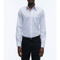 Camisa Blanca De Popelina De Algodón A Cuadros - Blanco - Cuadros Pequeños Negros