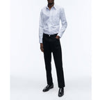 Camisa Blanca De Popelina De Algodón A Cuadros - Blanco - Cuadros Pequeños Negros