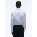 Camisa Blanca De Popelina De Algodón A Cuadros - Blanco - Cuadros Pequeños Negros