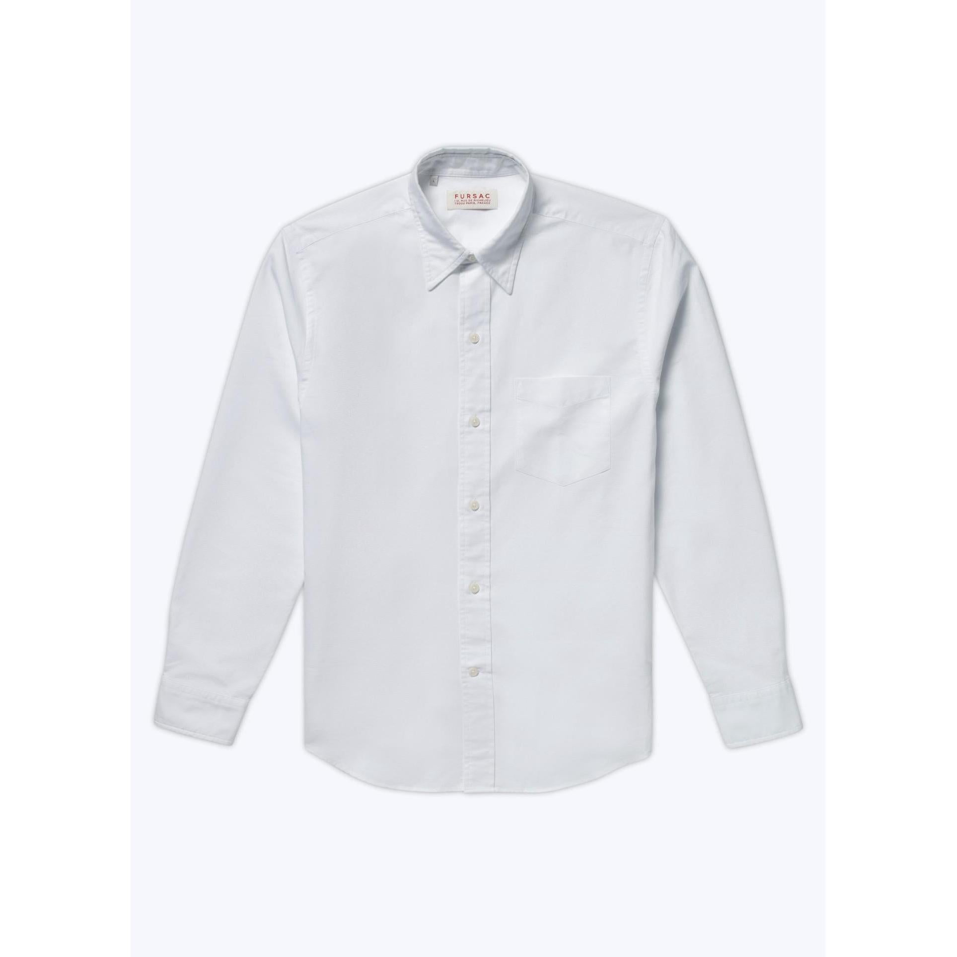 Fursac - Chemise Blanche En Oxford De Coton - Blanc