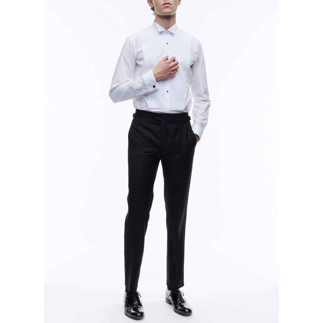 Fursac - Chemise À Plastron En Popeline De Coton - Blanc - Homme