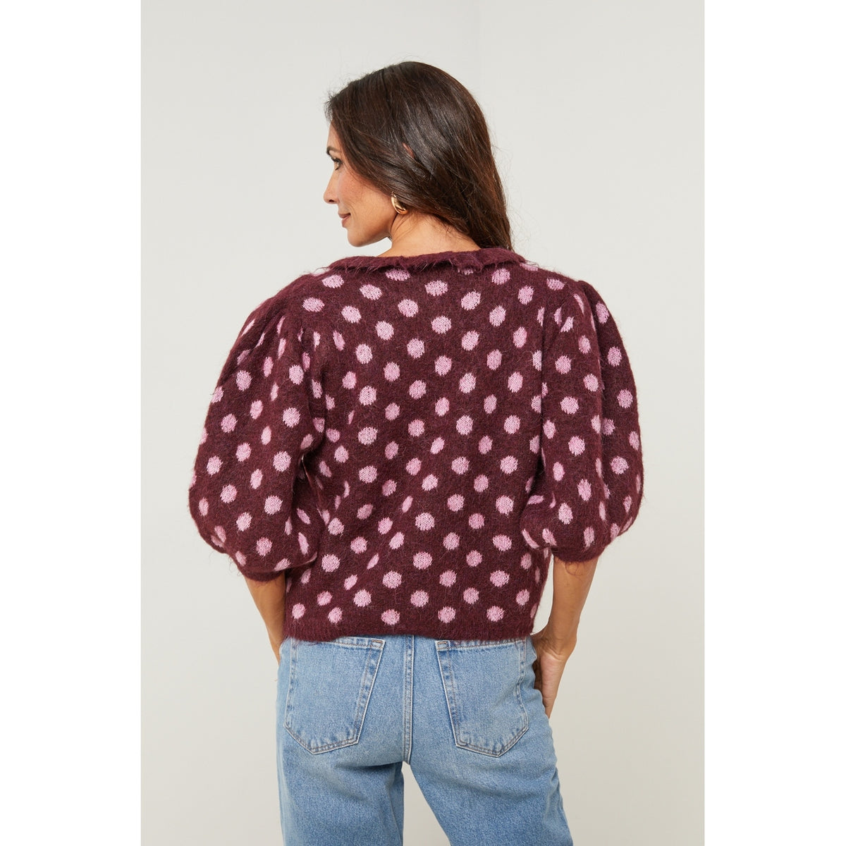 Strickjacke – Bordeauxrot