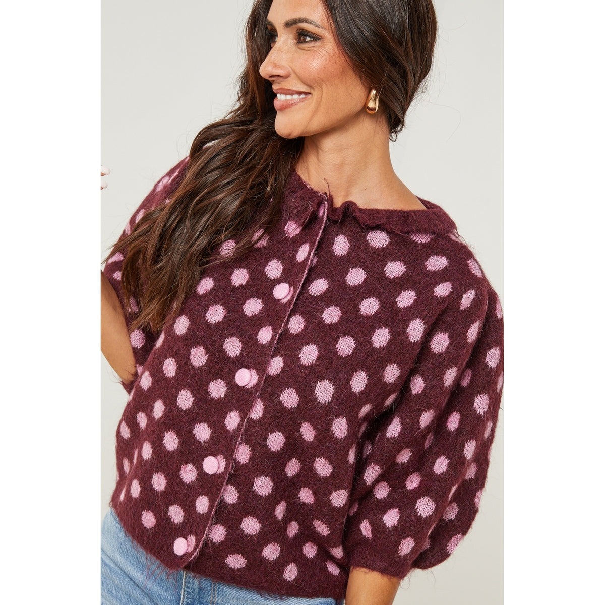 Strickjacke – Bordeauxrot