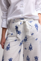 Pantalon Long - Blanc Et Marine