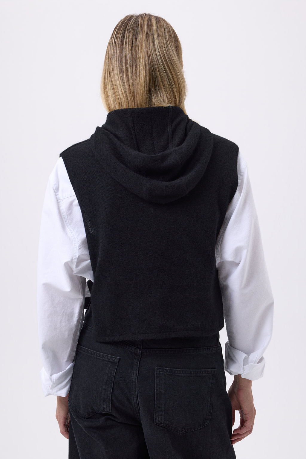 Balaclava with Bib and Gold Buttons Halo - Black - Women