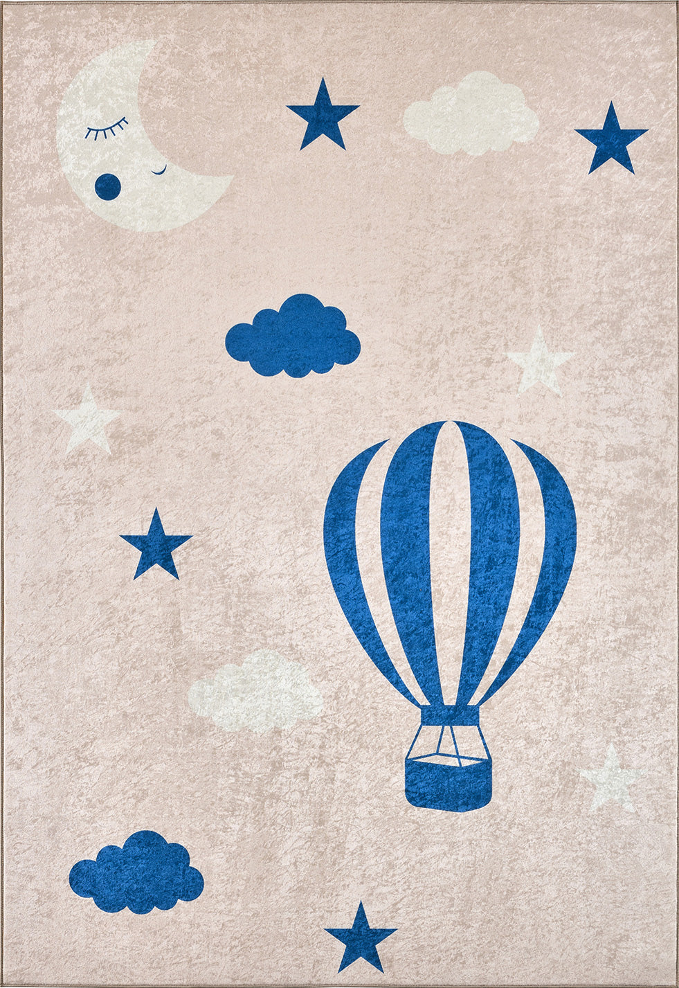 Happy - Tapis D'Intérieur - Polyester Imprimé - Bleu