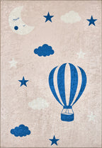 Happy - Tapis D'Intérieur - Polyester Imprimé - Bleu