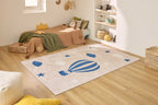 Happy - Tapis D'Intérieur - Polyester Imprimé - Bleu
