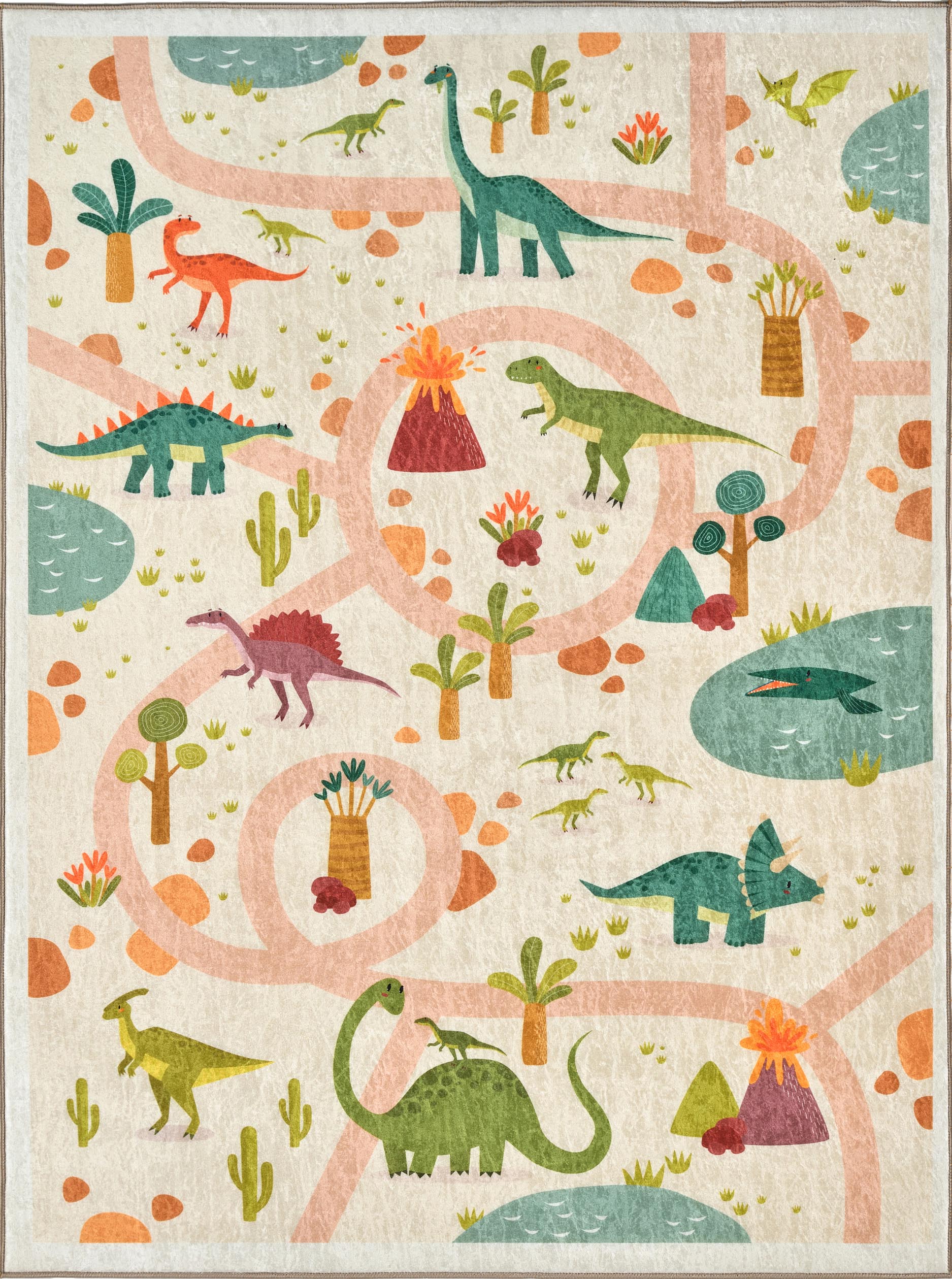 Happy - Tapis D'Intérieur - Polyester Imprimé - Beige