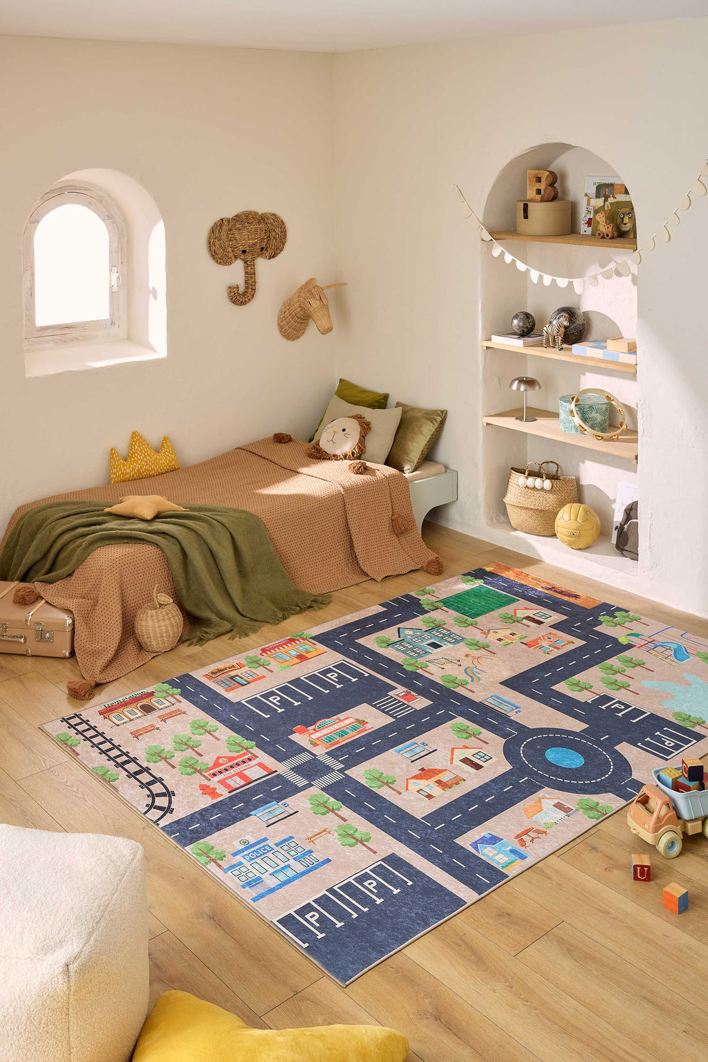 Happy - Tapis D'Intérieur - Polyester Imprimé - Beige