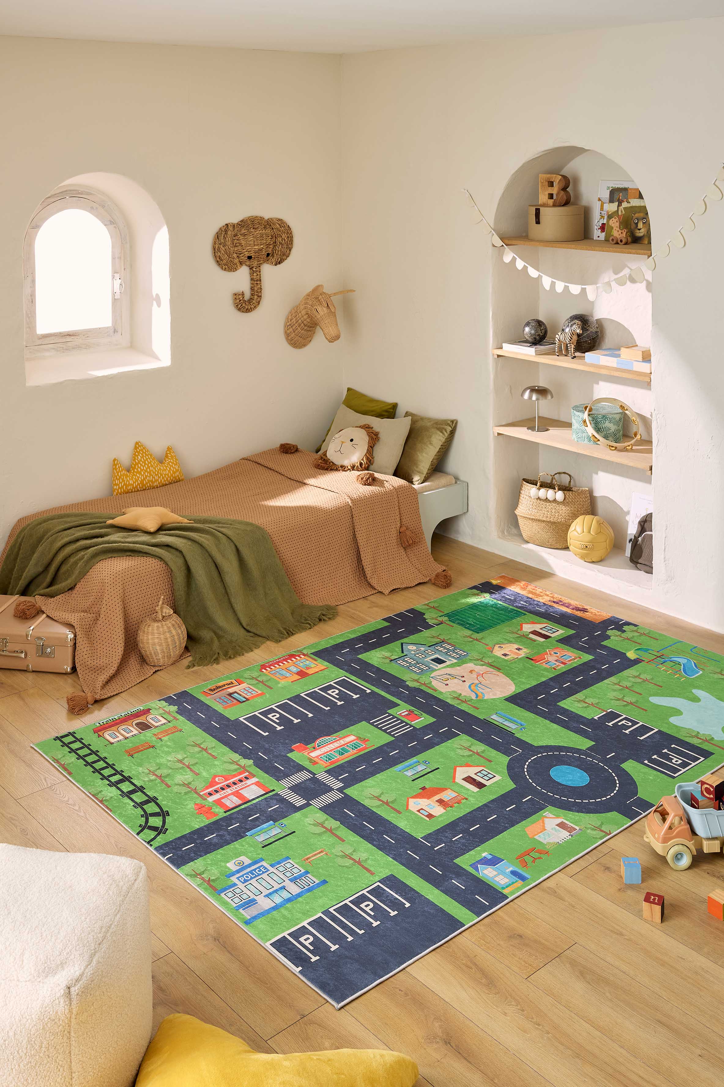 Happy - Tapis D'Intérieur - Polyester Imprimé - Vert