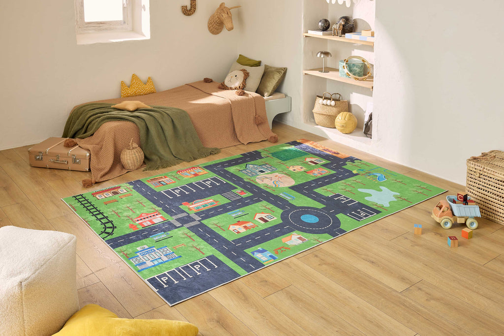 Happy - Tapis D'Intérieur - Polyester Imprimé - Vert
