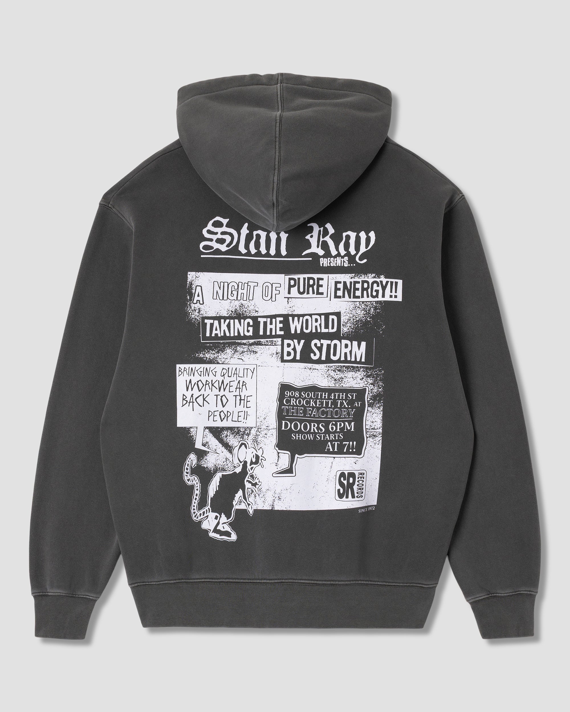 Hardcore Zip Hood - Washed Black