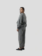 Kiara Trousers in Grey Beaded Embroidered Fleece