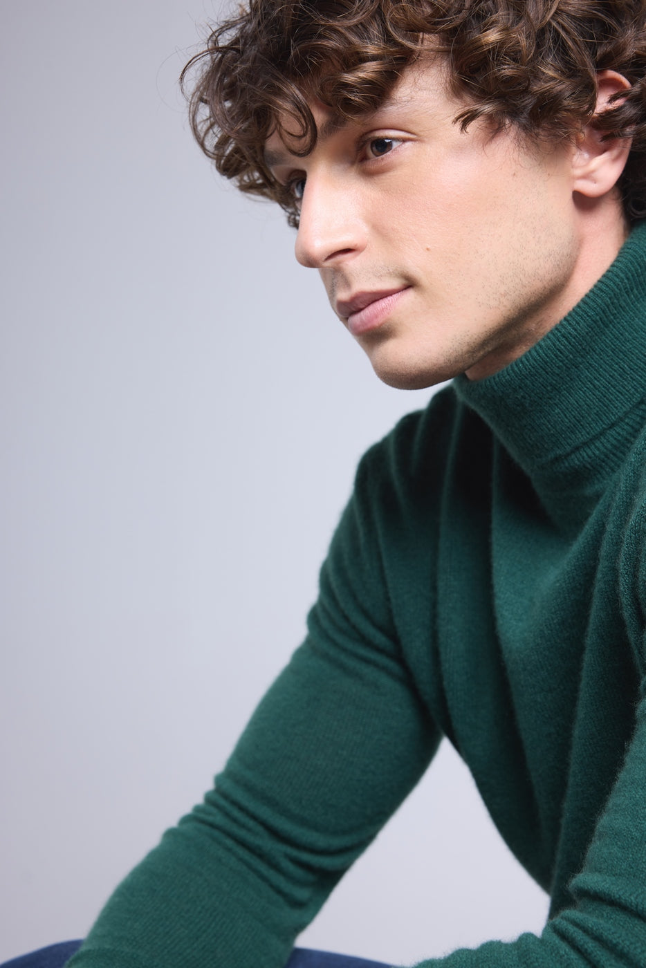 Pull Col Roule Harry - Vert Bouteille - Homme