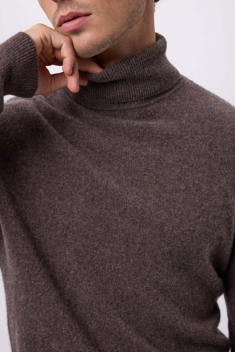 Cuello alto Harry - Marrón jaspeado - Hombre