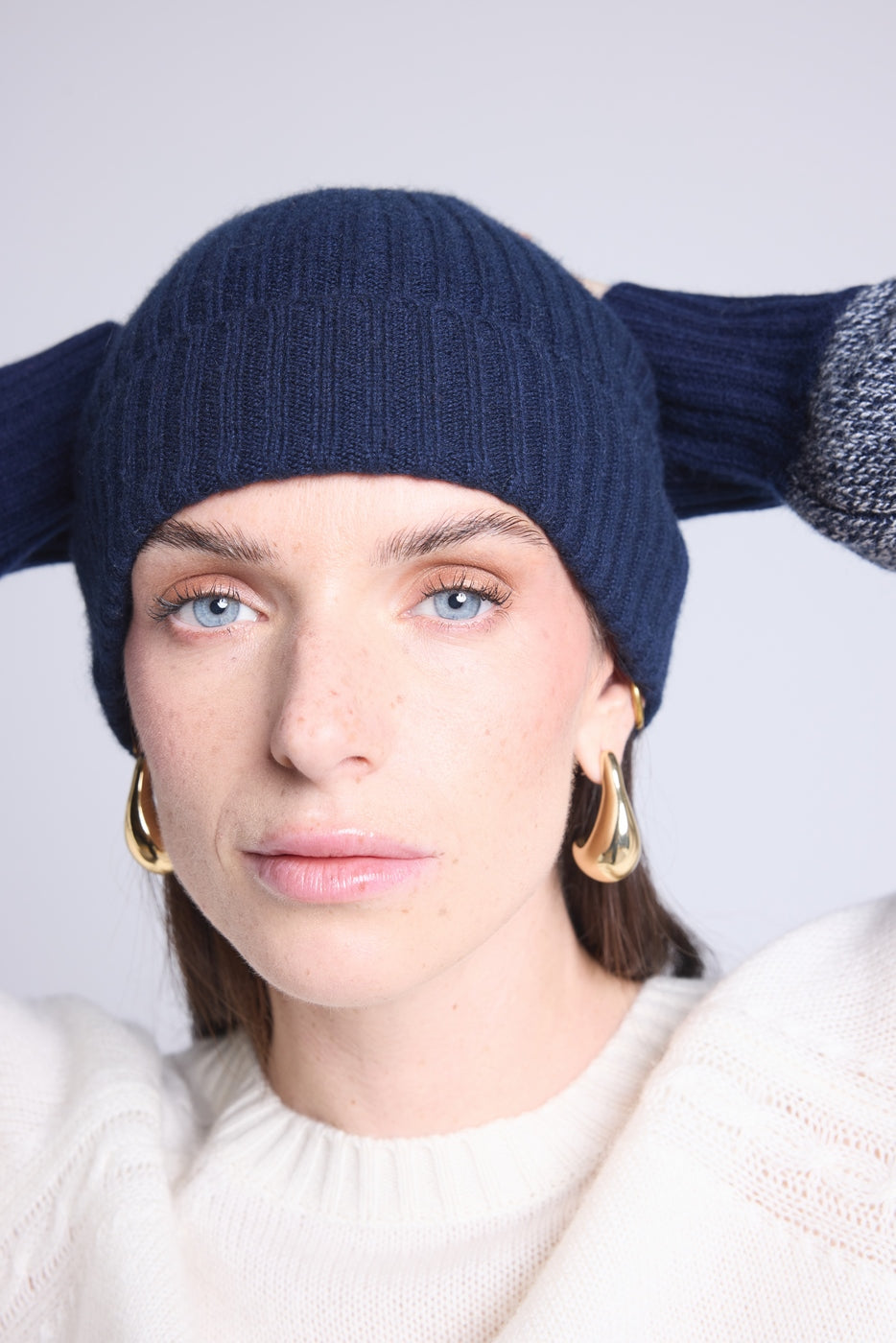 Gorro unisex con pespuntes Hat - Azul marino blanco - Unisex