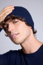 Gorro unisex con pespuntes Hat - Azul marino blanco - Unisex