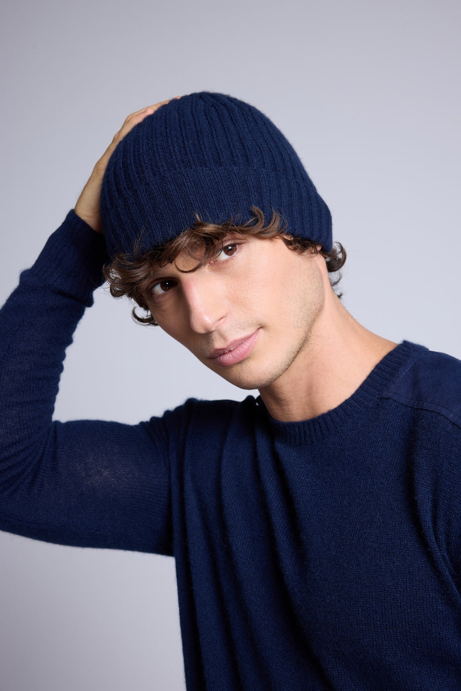 Gorro unisex con pespuntes Hat - Azul marino blanco - Unisex