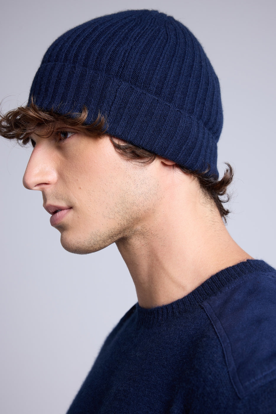 Gorro unisex con pespuntes Hat - Azul marino blanco - Unisex