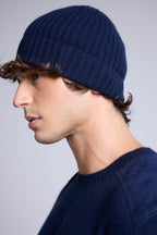 Gorro unisex con pespuntes Hat - Azul marino blanco - Unisex