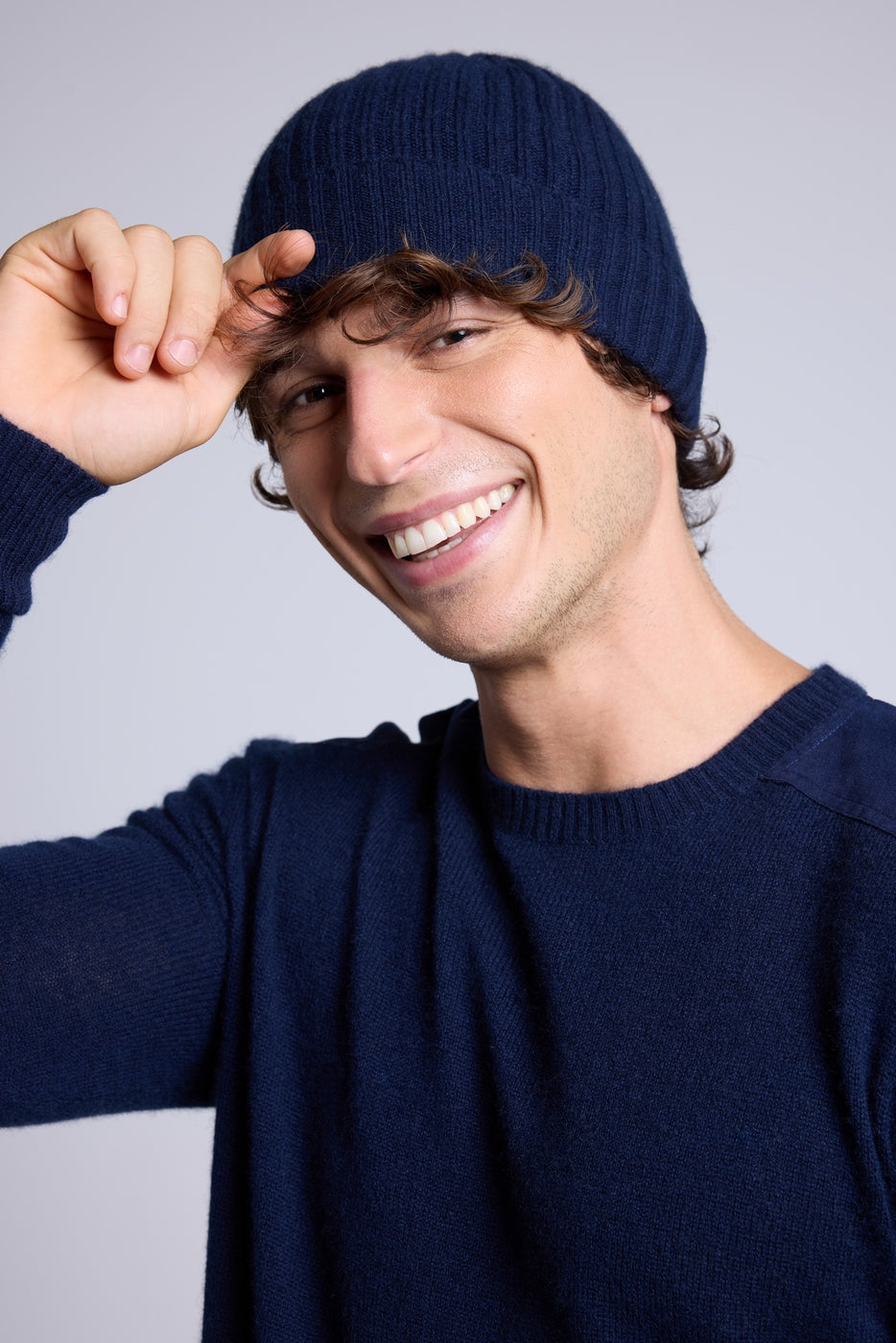 Gorro unisex con pespuntes Hat - Azul marino blanco - Unisex