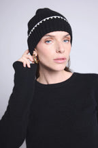Gorro unisex con pespuntes Hat - negro blanco - mixto