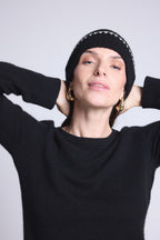 Gorro unisex con pespuntes Hat - negro blanco - mixto