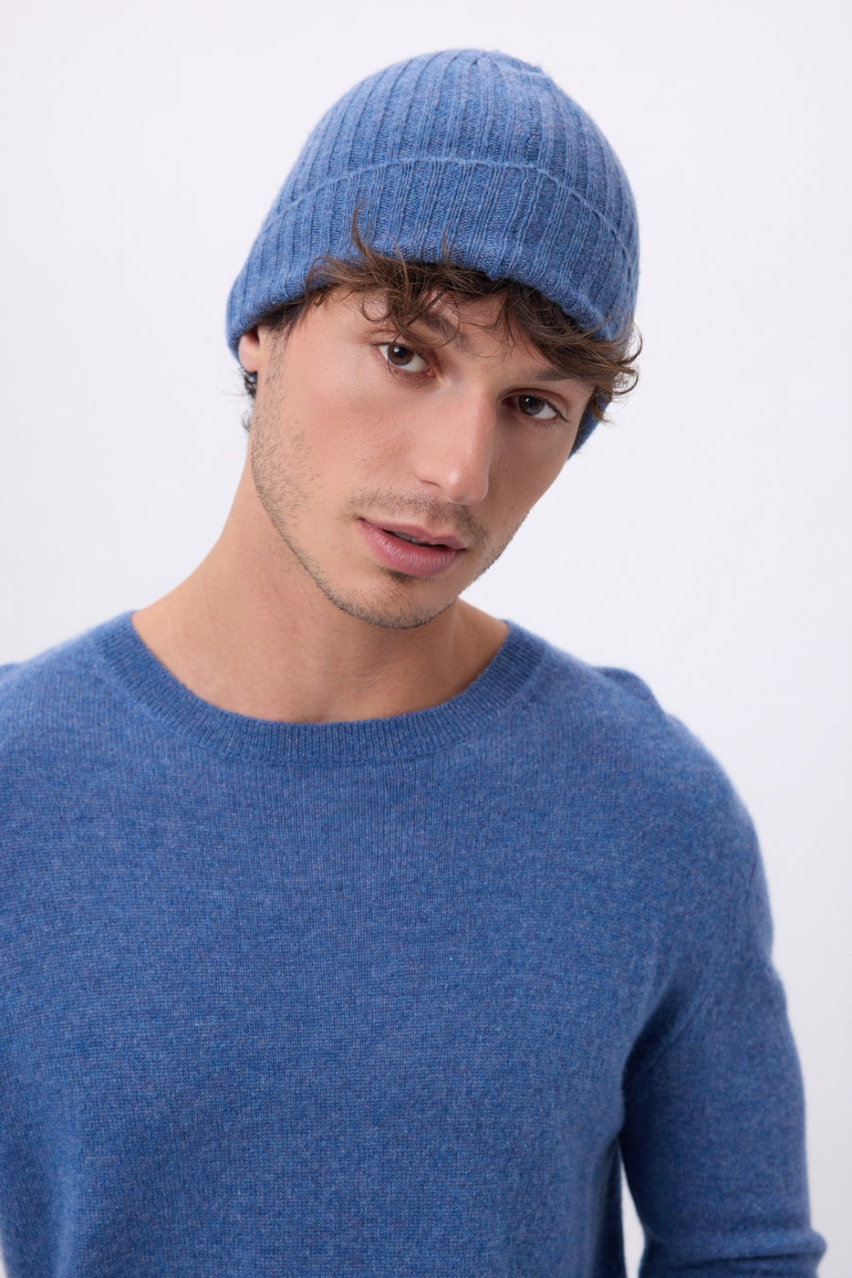 Hue Hat - Denimblå - Unisex - 100 % kashmir