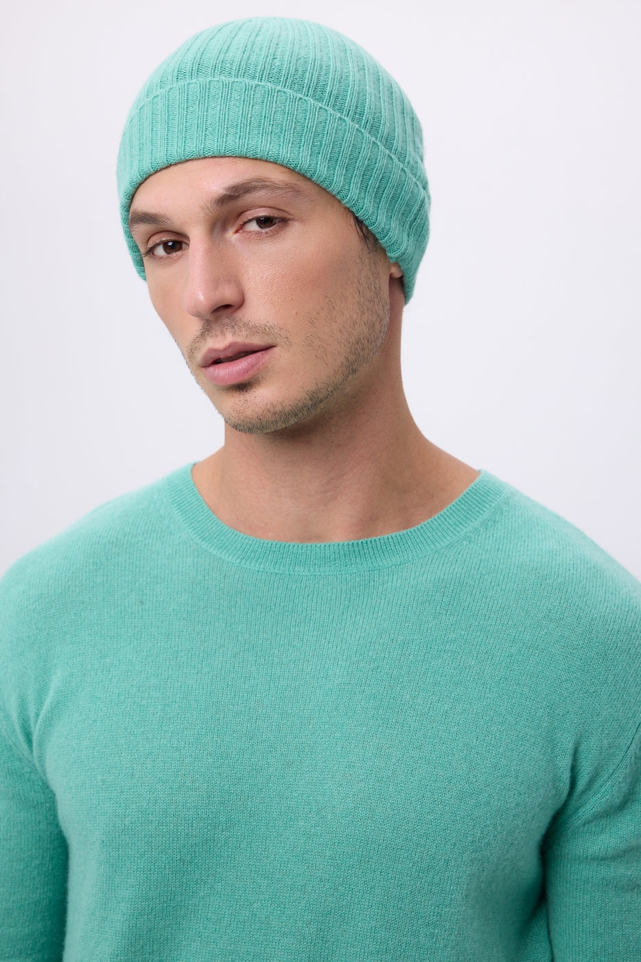 Hat Beanie - Pastelgrøn - Unisex - 100% Kashmir