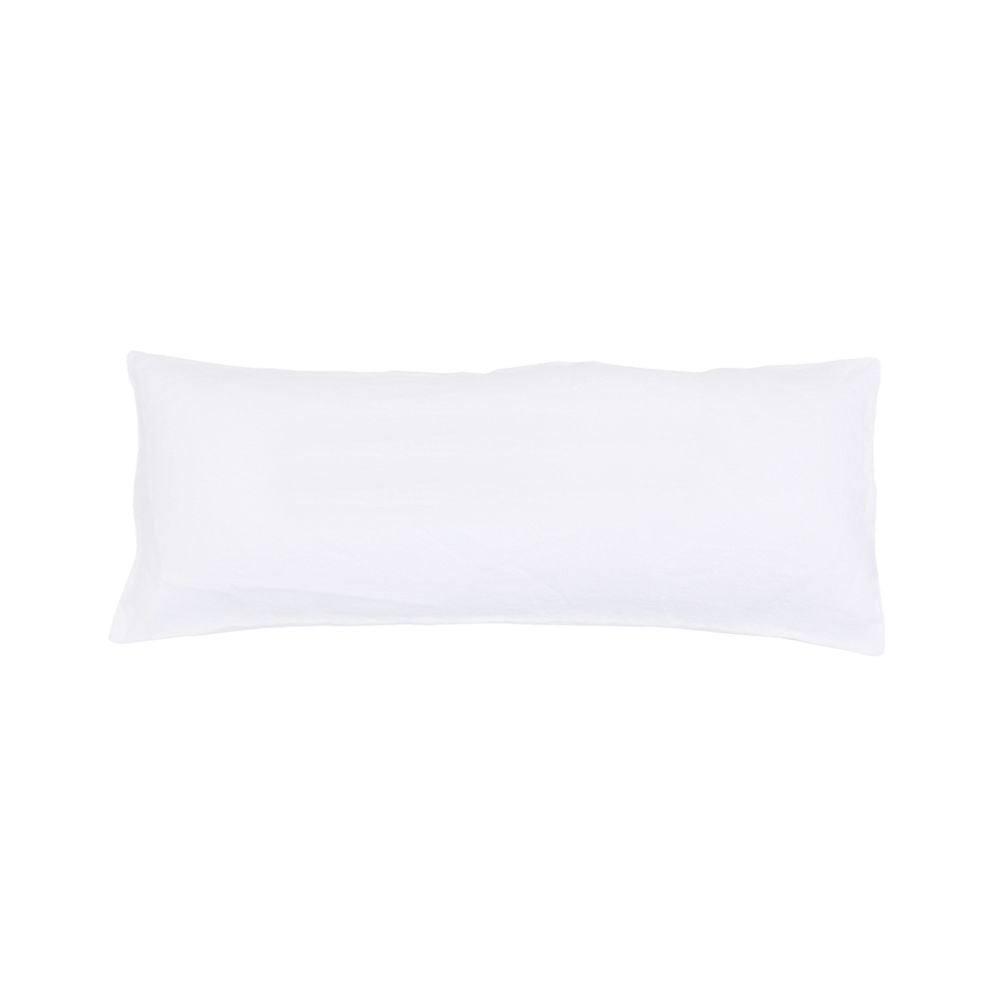 Housse De Coussin Unie En Lin Lavé Hbsmoothie - Blanc