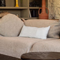 Housse De Coussin Unie En Lin Lavé Hbsmoothie - Plume
