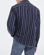 The Kooples - Camisa cuello hawaiano rayas azul marino - Hombre
