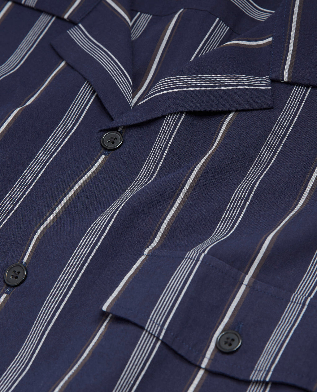 The Kooples - Camisa cuello hawaiano rayas azul marino - Hombre