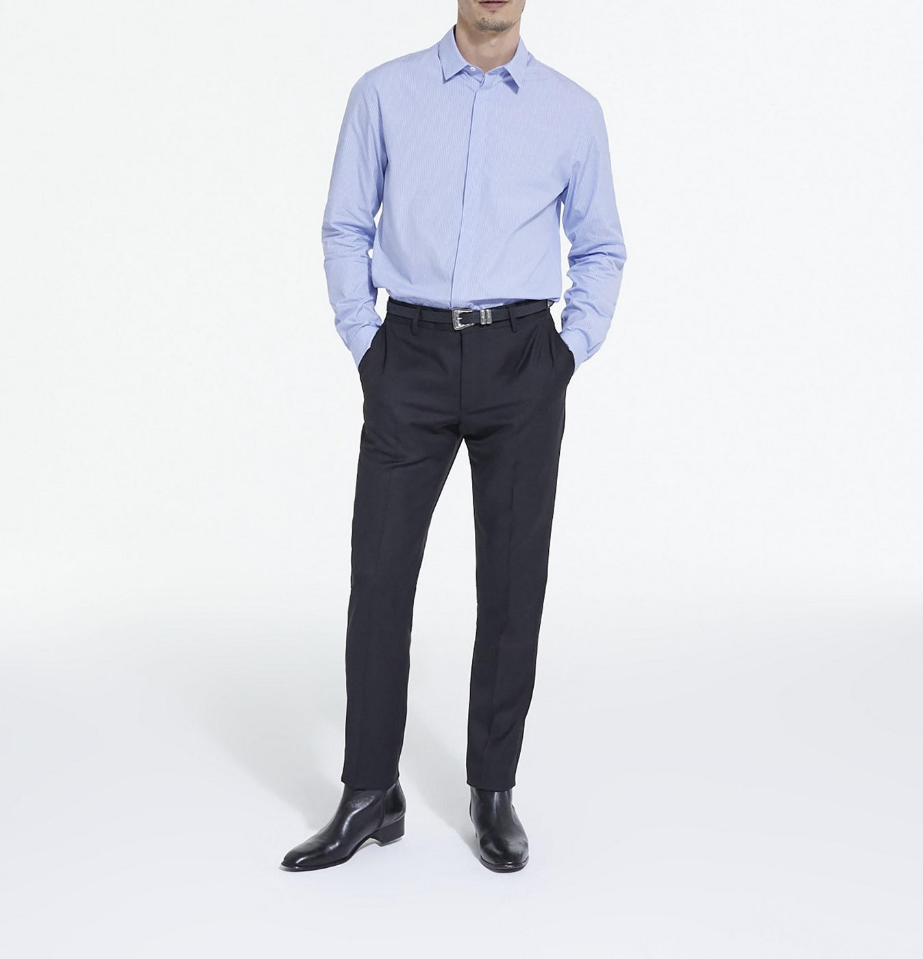 The Kooples - Decintree Slim Striped Shirt With Hidden Button Placket - Men