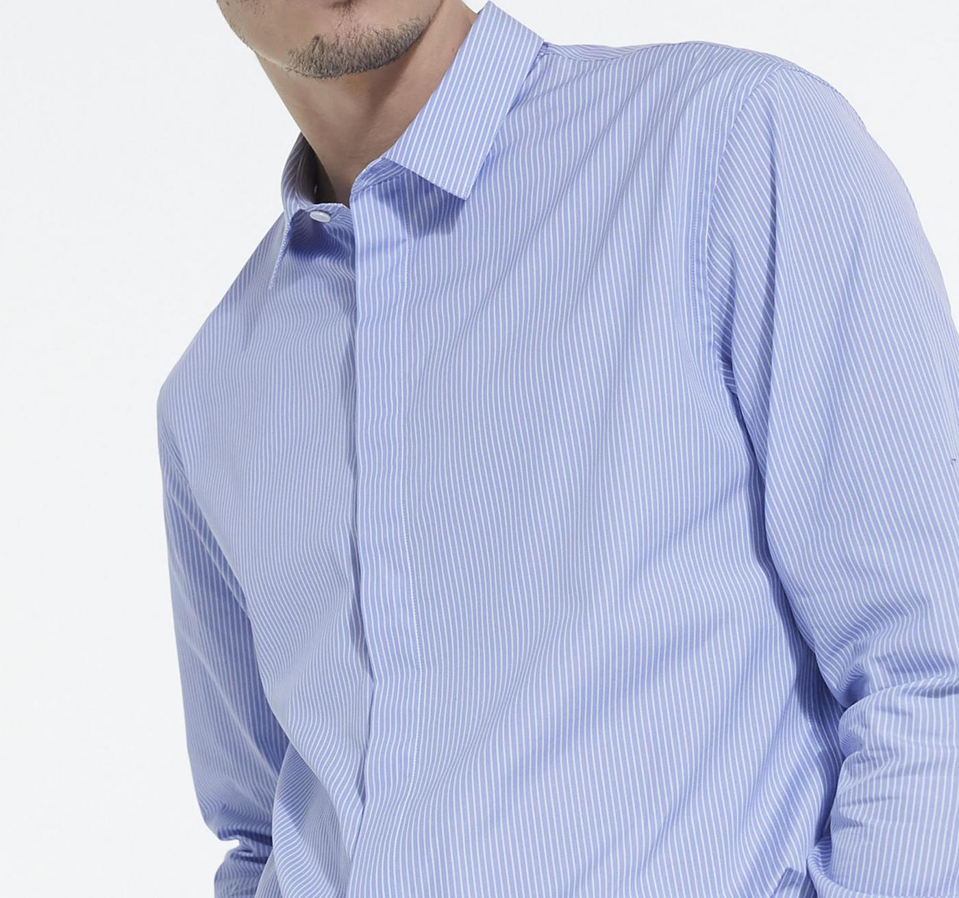 The Kooples - Decintree Slim Striped Shirt With Hidden Button Placket - Men