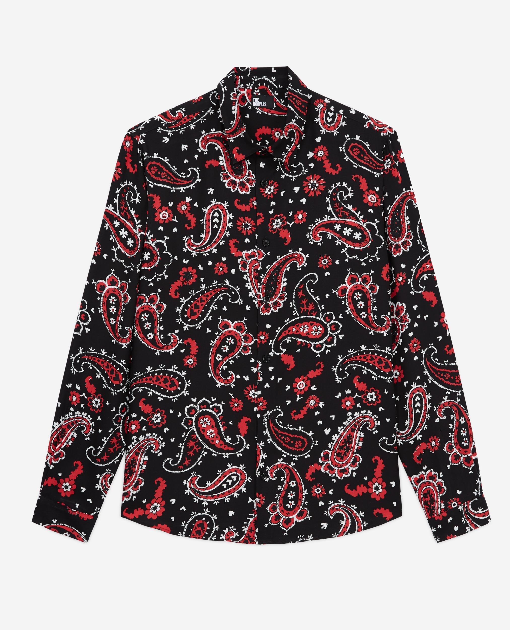 The Kooples - Chemise Regular - Noir Et Rouge - Homme