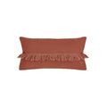 Washed Linen Cushion Cover with Fringed Trim - Red
